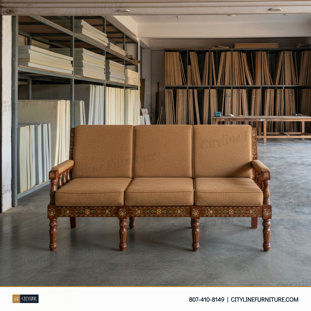 Custom L-shape sofa teal Hyderabad