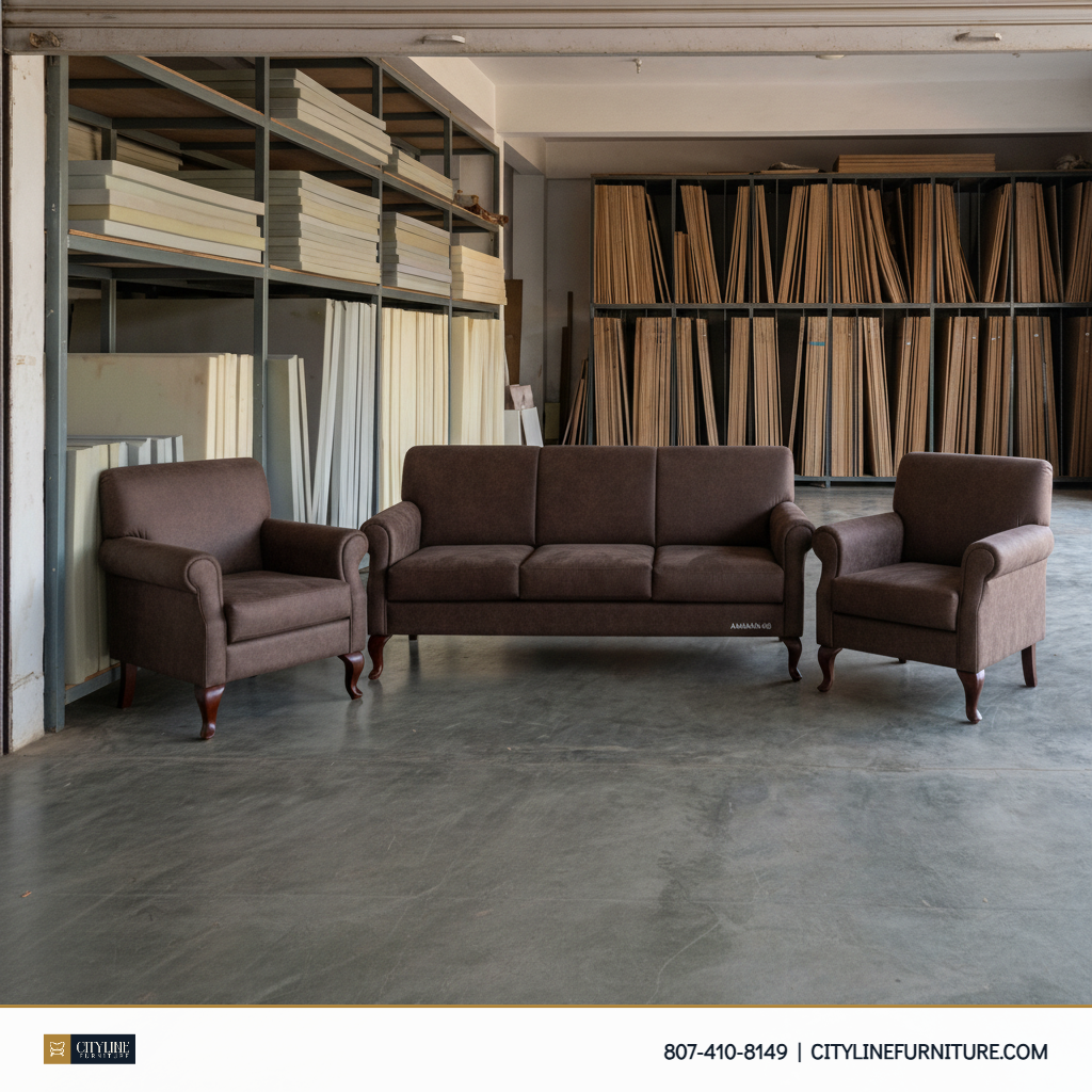 Custom sofa in Cityline Furniture workshop Hyderabad