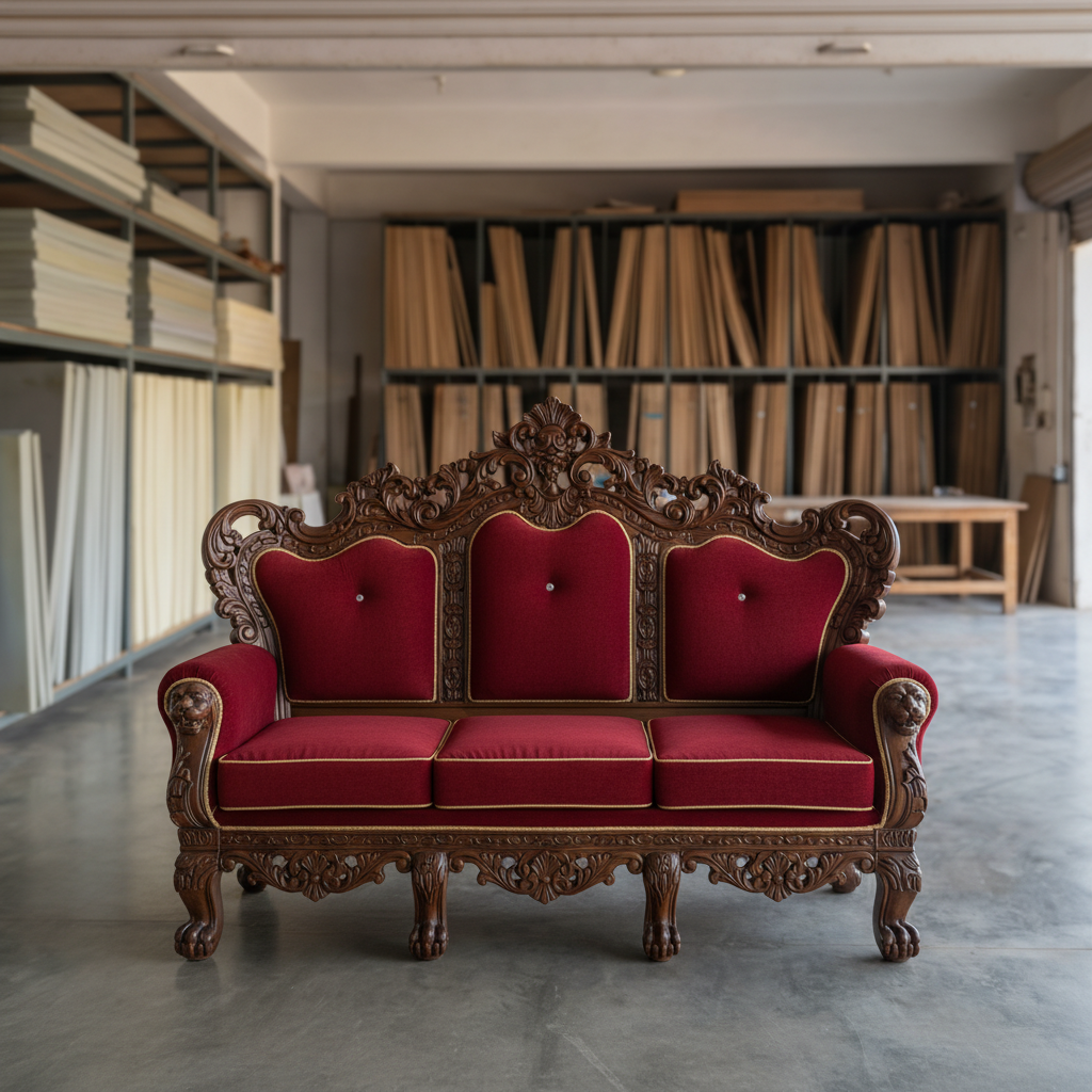 Maharaja carved sofa Hyderabad custom